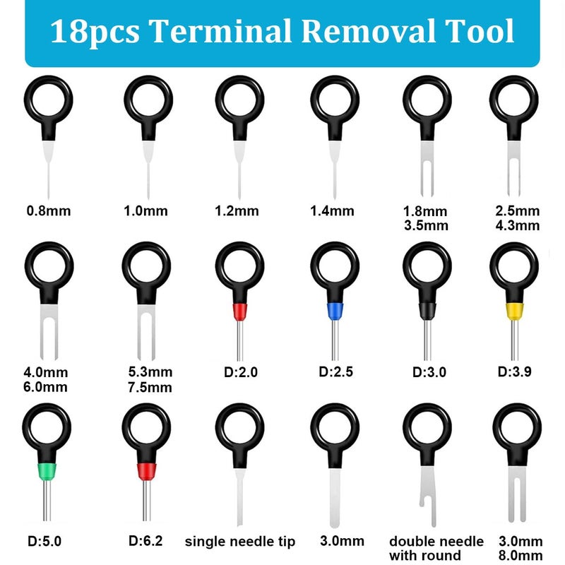 Seamaka720Pcs 21Type Car Electrical Wire Terminal Tool kit 1/1.5/1.8/2.2/2.8/3.5mm Connector Pins Terminal Removal Male Female Crimp Pins Non-Insulated Plug - Image 5